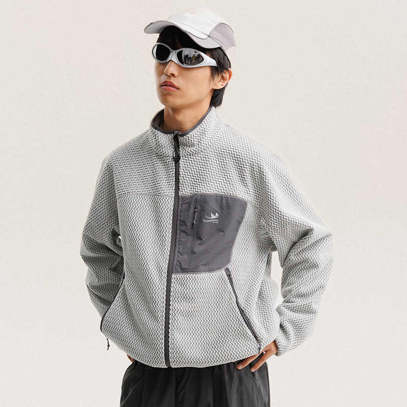 Outdoor Sport Coat - Chaqueta de Forro Polar con Rayas